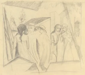 Cinq filles sur le balcon
